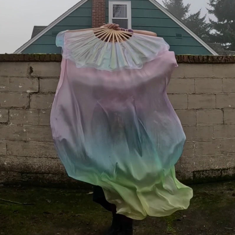 Large Pastel Rainbow Silk Single