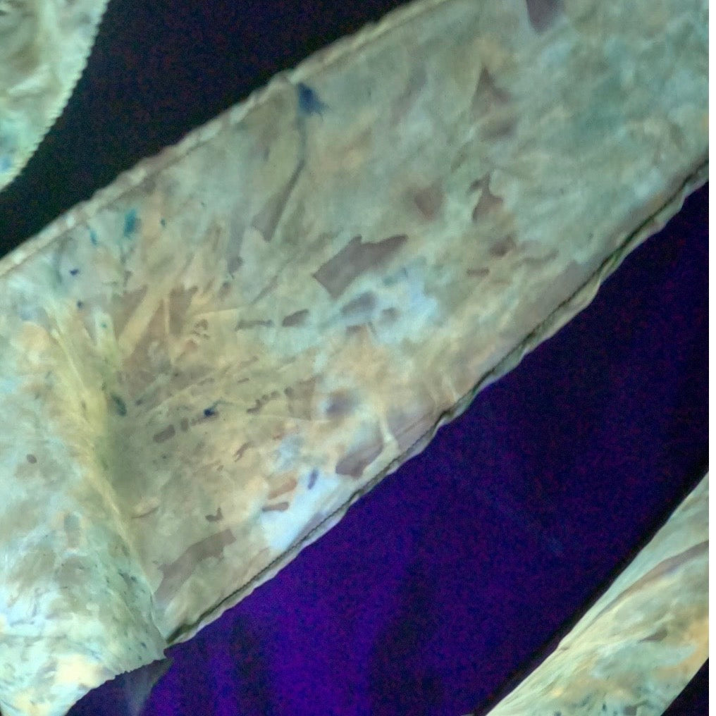 Black and UV Green Silk Fishbone Fans