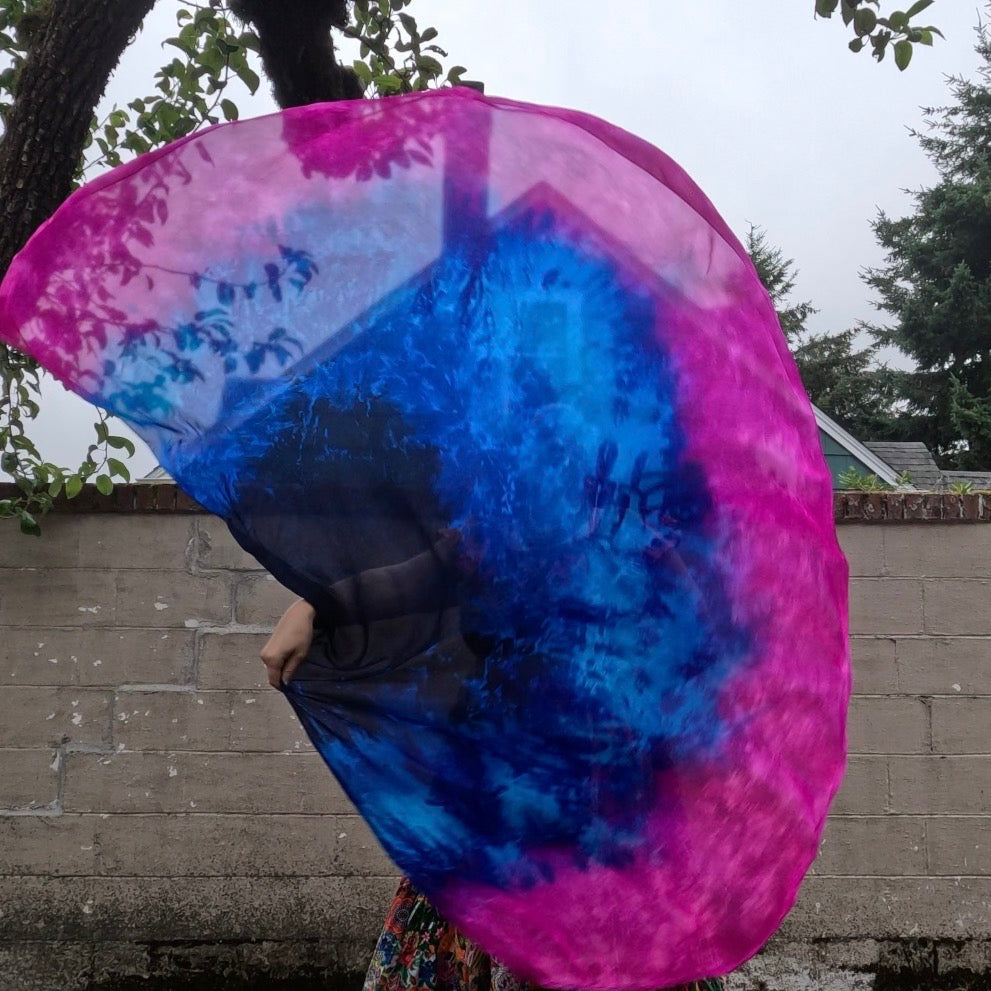 Blue and Fuchsia Weighted Veil