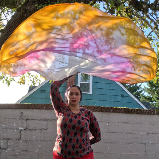 Pink and Ochre Weighted Veil