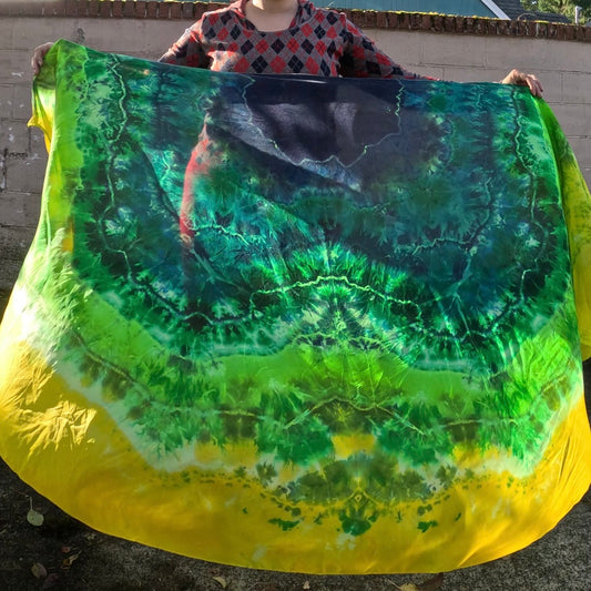 Green and Yellow Geode Weighted Veil