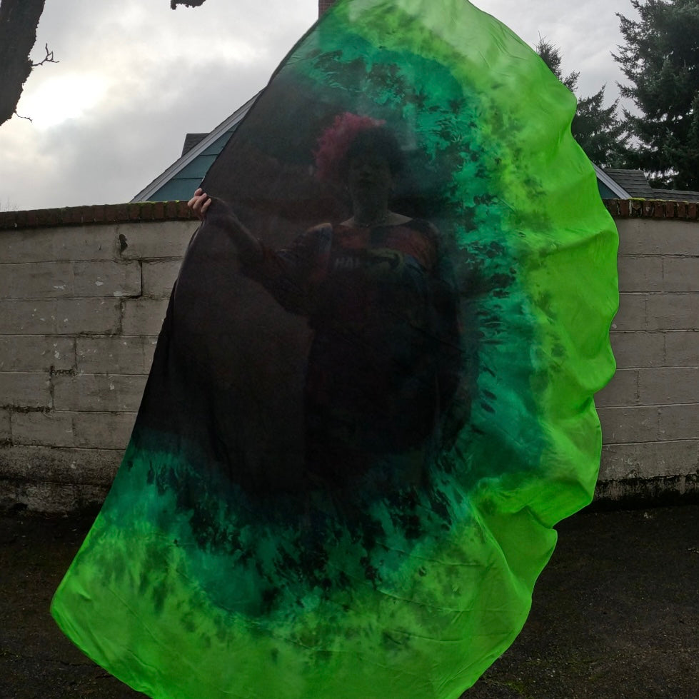 Black and Green Large Weighted Veil