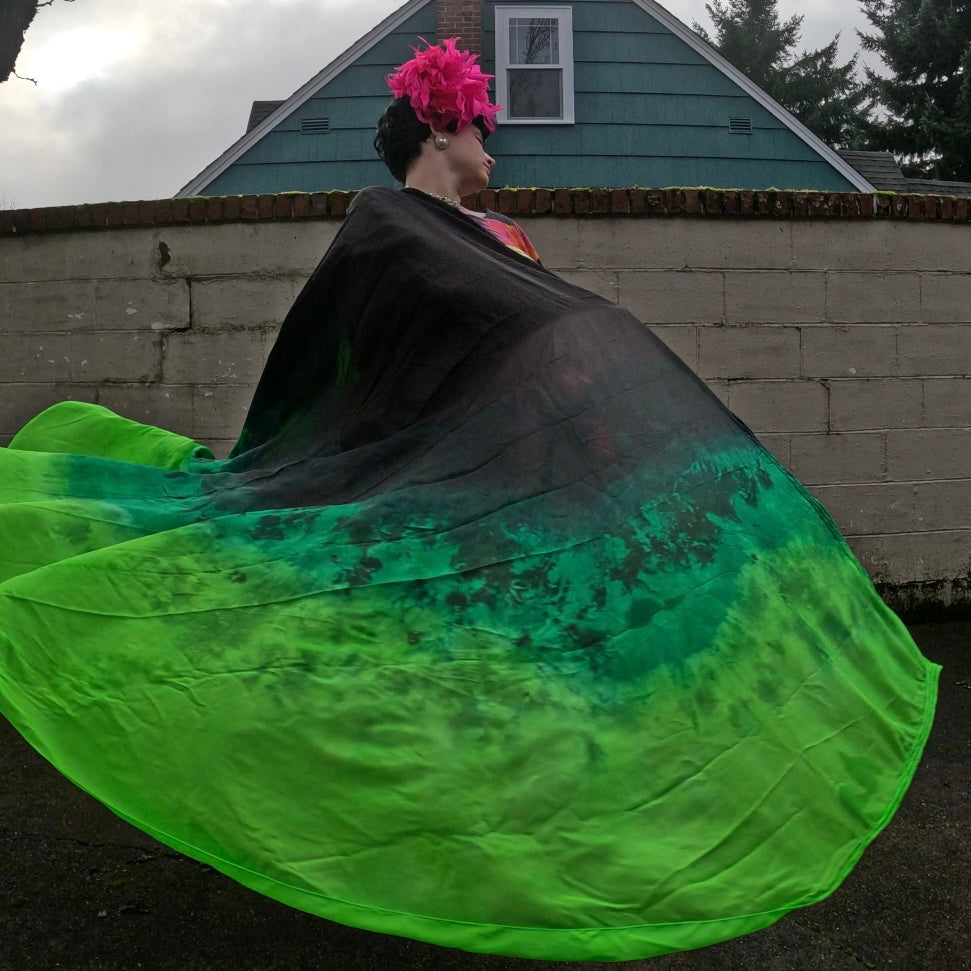 Black and Green Large Weighted Veil