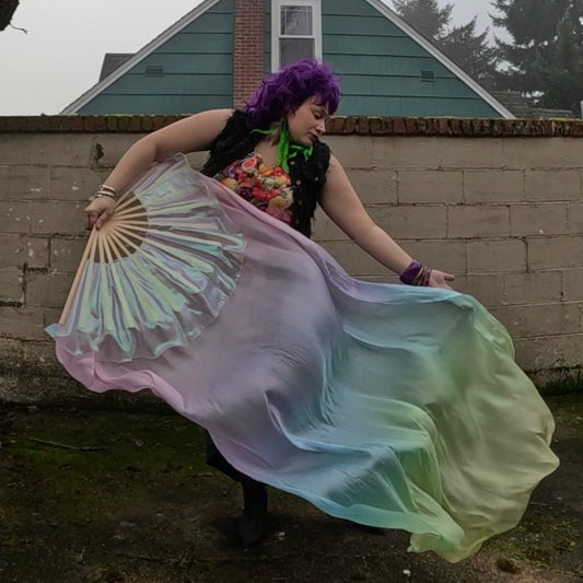 Large Pastel Rainbow Silk Single