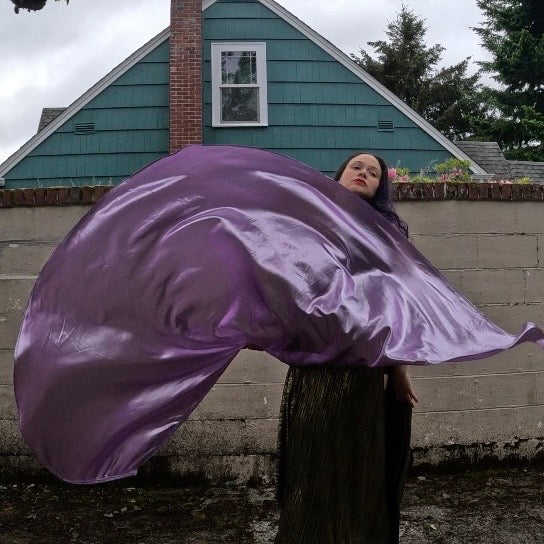Lilac Lamé Weighted Veil