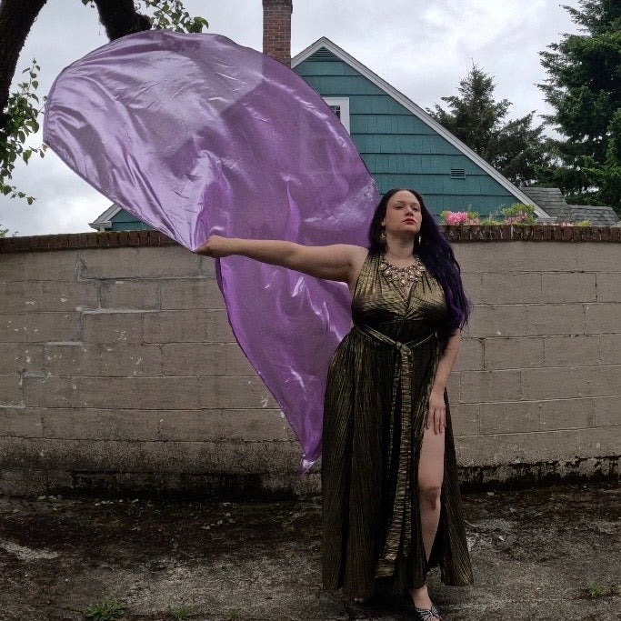 Lilac Lamé Weighted Veil
