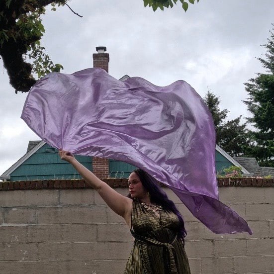 Lilac Lamé Weighted Veil