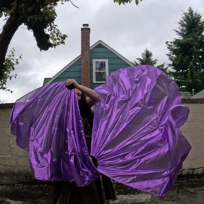 Purple Lamé Fishbone Fans