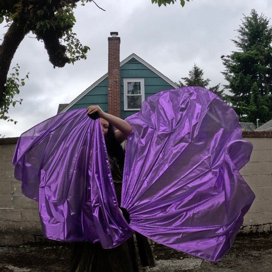 Purple Lamé Fishbone Fans