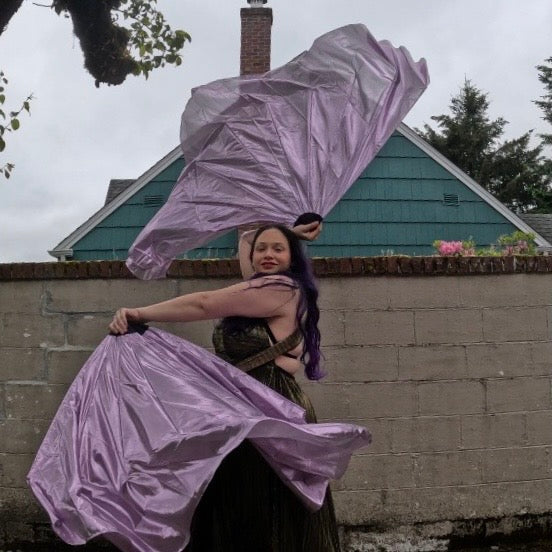 Lilac Lamé Fishbone Fans