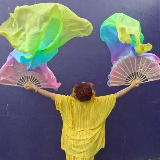 Large Pastel Rainbow Fans