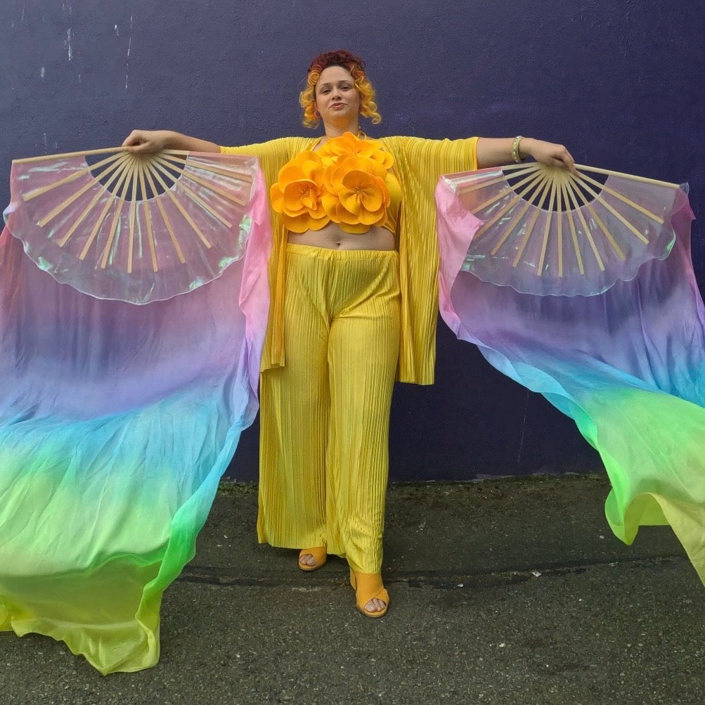 Large Pastel Rainbow Fans