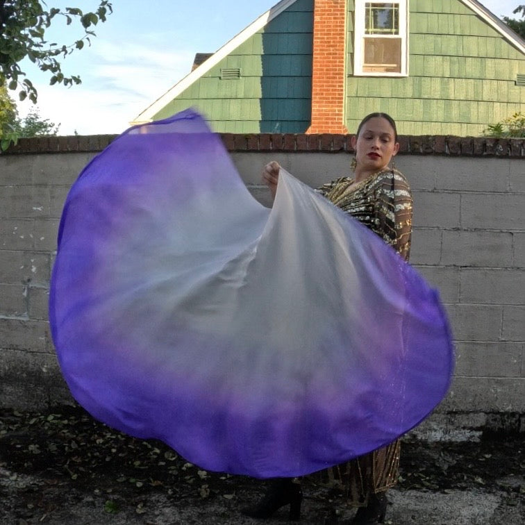 Lilac and White Weighted Veil