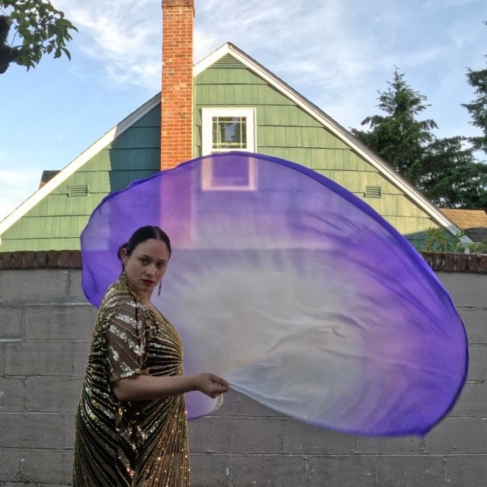 Lilac and White Weighted Veil