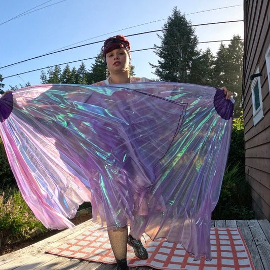 Lilac Organza Fishbone Fans