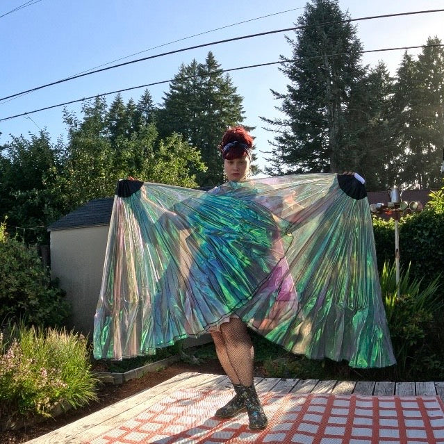 Beetle Wing Organza Fishbone Fans