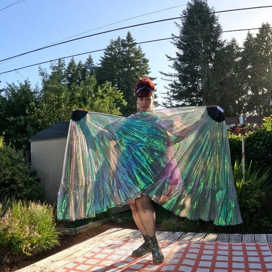 Beetle Wing Organza Fishbone Fans