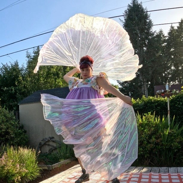 Pearl Organza Fishbone Fans