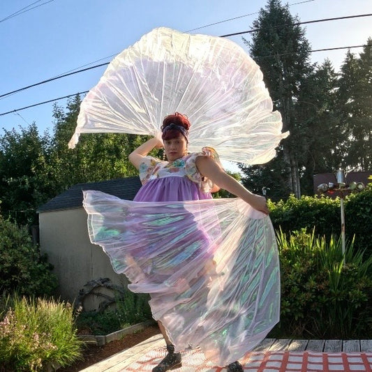 Pearl Organza Fishbone Fans