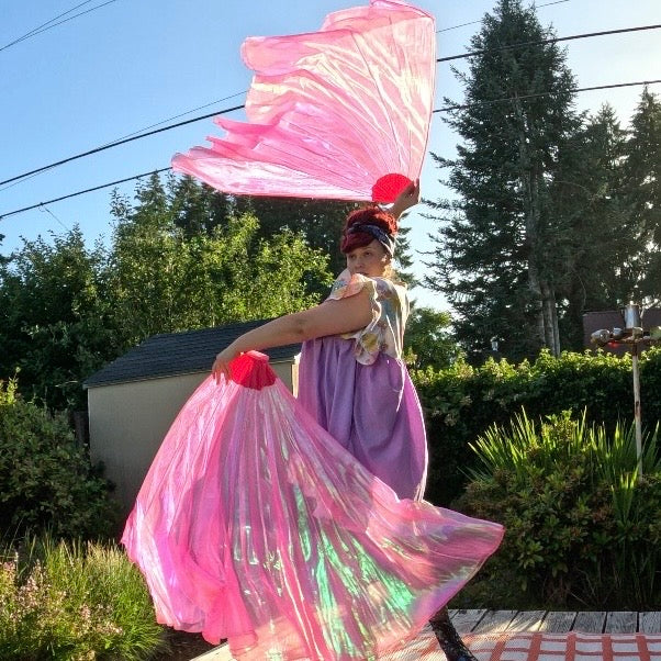 Barbie Pink Organza Fishbone Fans