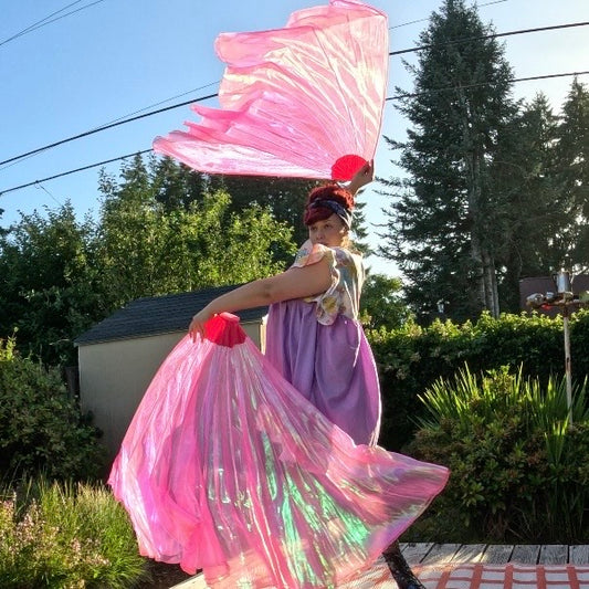 Barbie Pink Organza Fishbone Fans