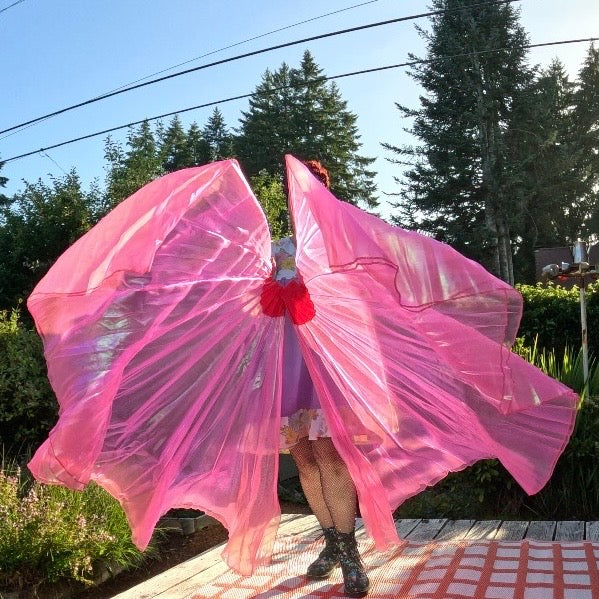 Barbie Pink Organza Fishbone Fans