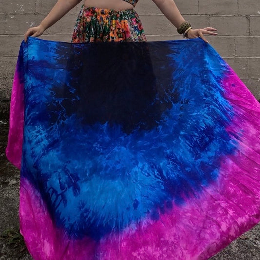 Blue and Fuchsia Weighted Veil