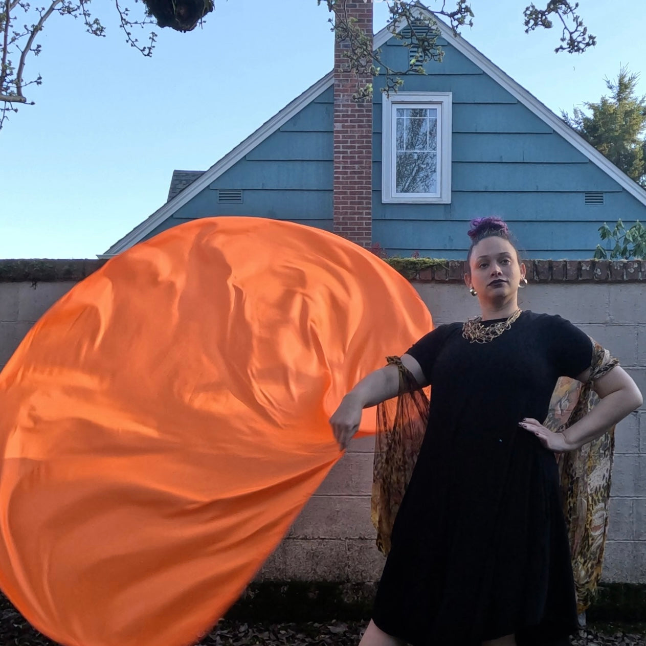 Neon Orange Budget Weighted Veil