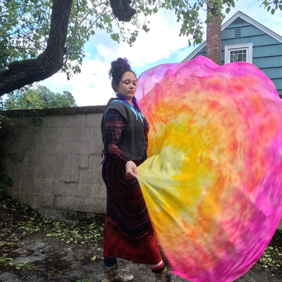 Pink and Yellow Weighted Veil