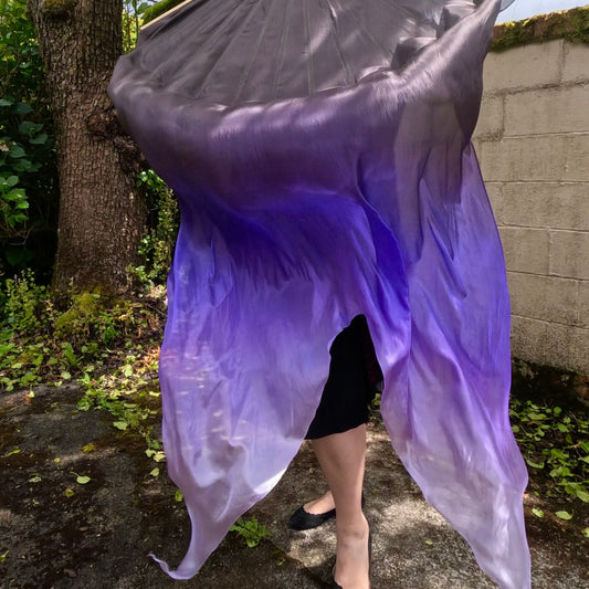 Purple Smoke XL Silk Fan