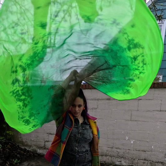 Green Textured Weighted Veil