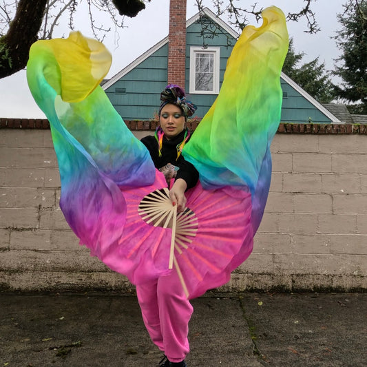 Rainbow Brights Silk Fans