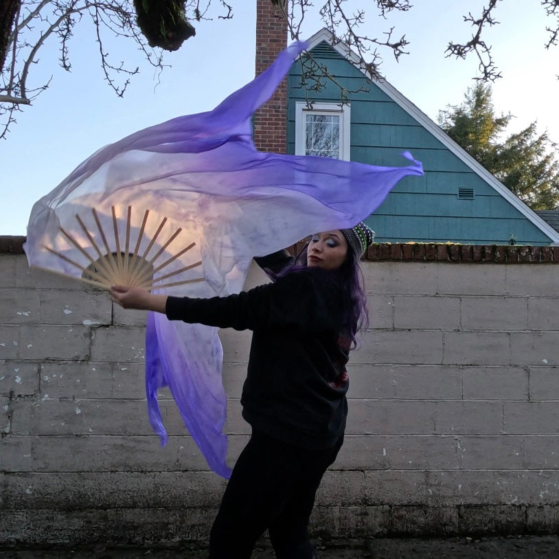 Pastel Purple Silk Fans