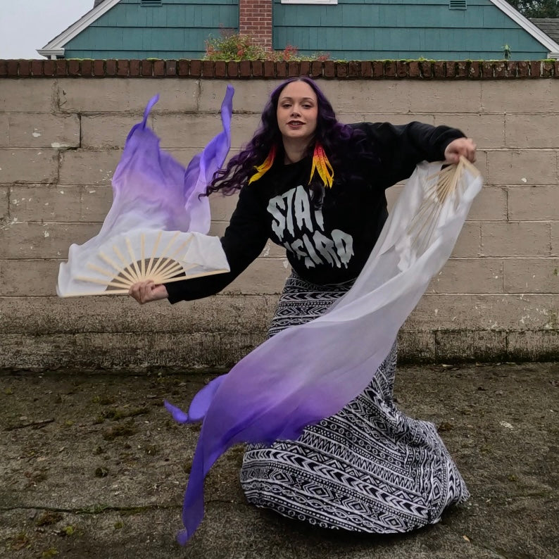 DISCOUNTED Pastel Purple Silk Fans